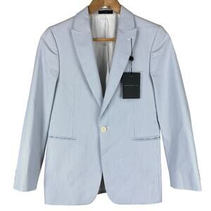 John Varvatos Boy's Blue Pinstriped Cotton Blend Blazer Size 14R New With Tags
